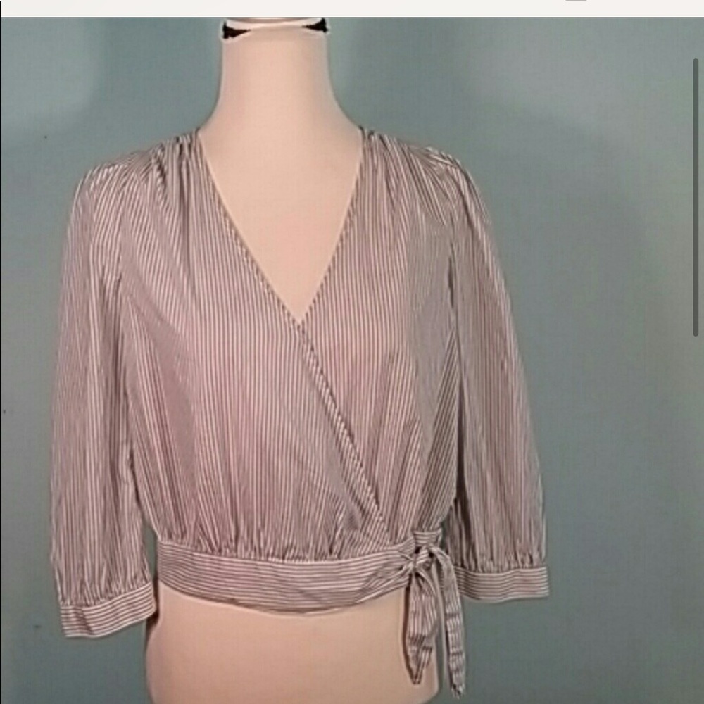 Madewell small wrap blouse striped